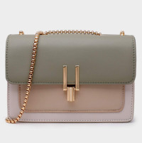 Color-Block Crossbody Bags for Women Leather Cross Body Purses Cute Designer Handbags Shoulder Bag Medium Size #2 Green