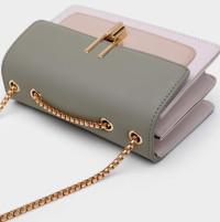 Color-Block Crossbody Bags for Women Leather Cross Body Purses Cute Designer Handbags Shoulder Bag Medium Size #2 Green
