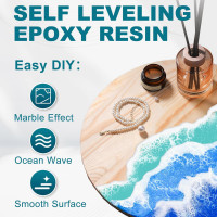 LET'S RESIN Epoxy Resin Kit,1 Gallon Bubble Free & Crystal Clear Epoxy Resin for Table Top, Casting, DIY, Art, Molds,Jewelry(Including 0.5 Gallon Resin + 0.5 Gallon Hardener) Large
