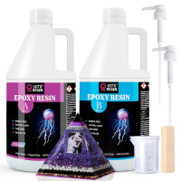 LET'S RESIN Epoxy Resin Kit,1 Gallon Bubble Free & Crystal Clear Epoxy Resin for Table Top, Casting, DIY, Art, Molds,Jewelry(Including 0.5 Gallon Resin + 0.5 Gallon Hardener) Large