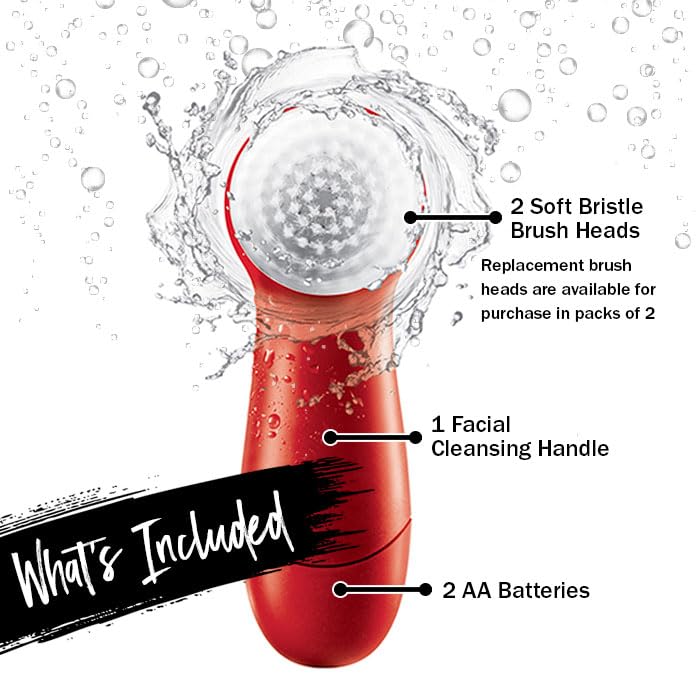 Olay Facial Cleansing Brush Regenerist, Face Exfoliator with 2 Brush Heads 1 Count (Pack of 1)