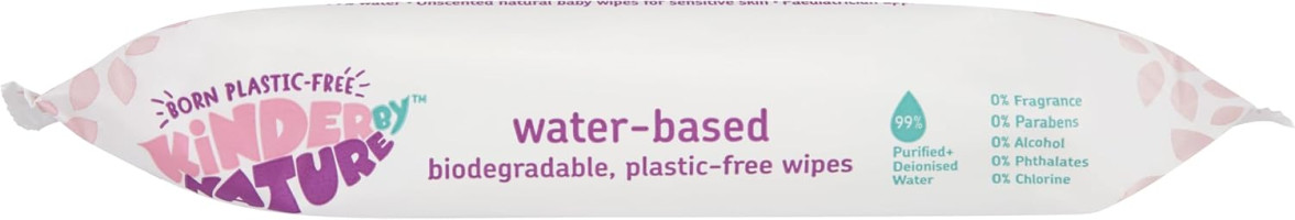 Kinder by Nature Water-Based Baby Wipes - 56 Count (Case of 12 packs)