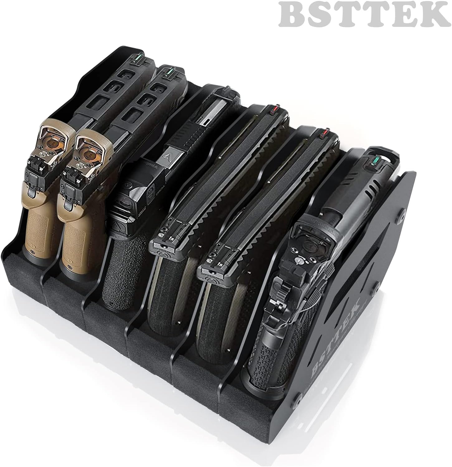 Foam Pistol Rack for Gun Safe | Gun Cabinet Accessories | Storage Organizer Revolver Firearm Handgun Rack Stand Display Holder Fits 6 of Pistols