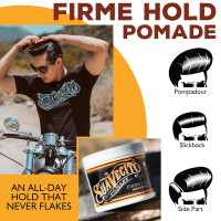 Suavecito Pomade Firme (Strong) Hold 4 oz, 1 Pack - Pomade For Men - Medium Shine Water Based Wax Like Flake Free Hair Gel - Easy To Wash Out - All Day Hold For All Hair Styles