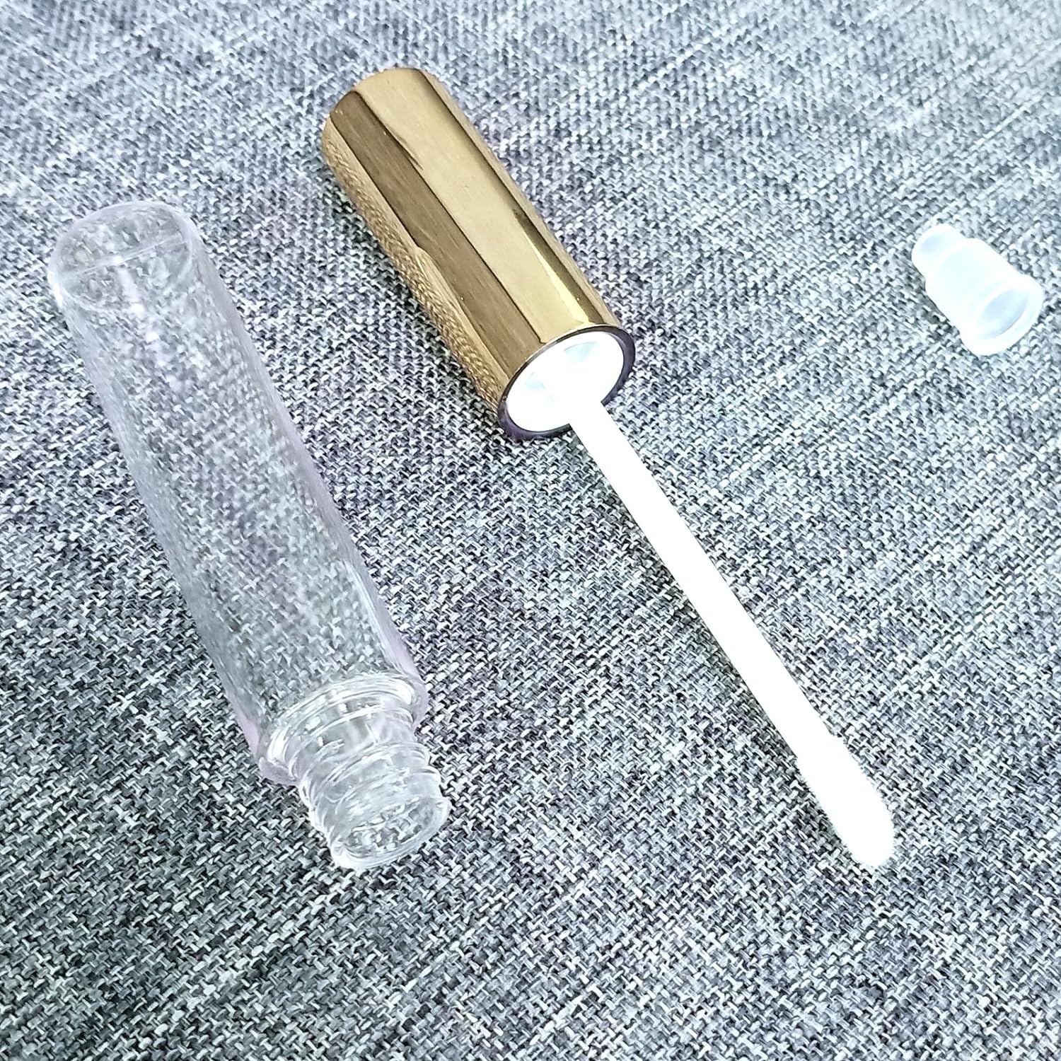 Empty Lip Gloss Tubes with Wand Concealer Cuticle Oil Dispenser Refillable Cosmetic Containers Bottles, Gold 10 ml 5 Pack