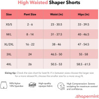 SHAPERMINT High Waisted Body Shaper Shorts Shapewear for Women Tummy Control Thigh Slimming Technology 4X-Large Nude