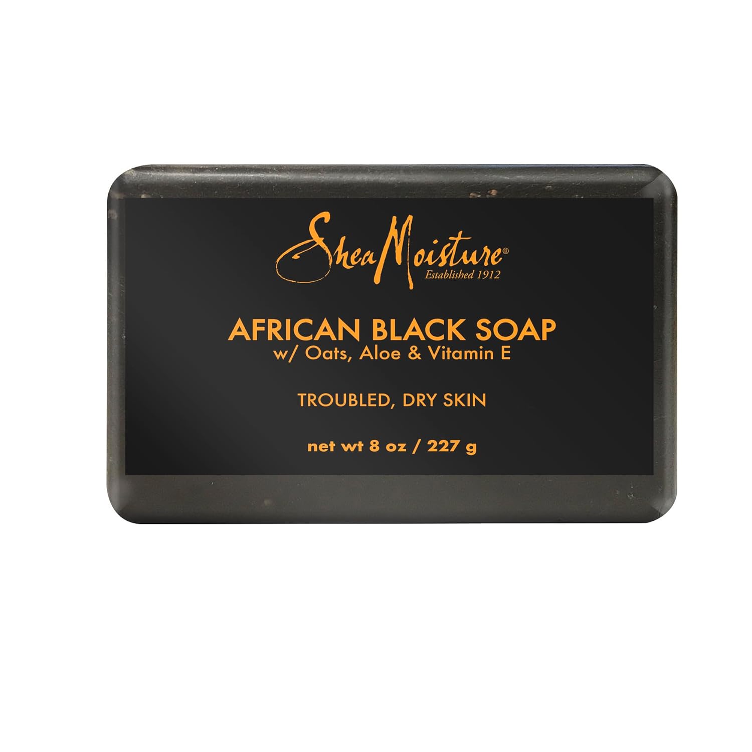 SheaMoisture Bar Soap African Black Soap for Troubled Skin Cleanser with Shea Butter 8 oz Black 8 Ounce (Pack of 1)