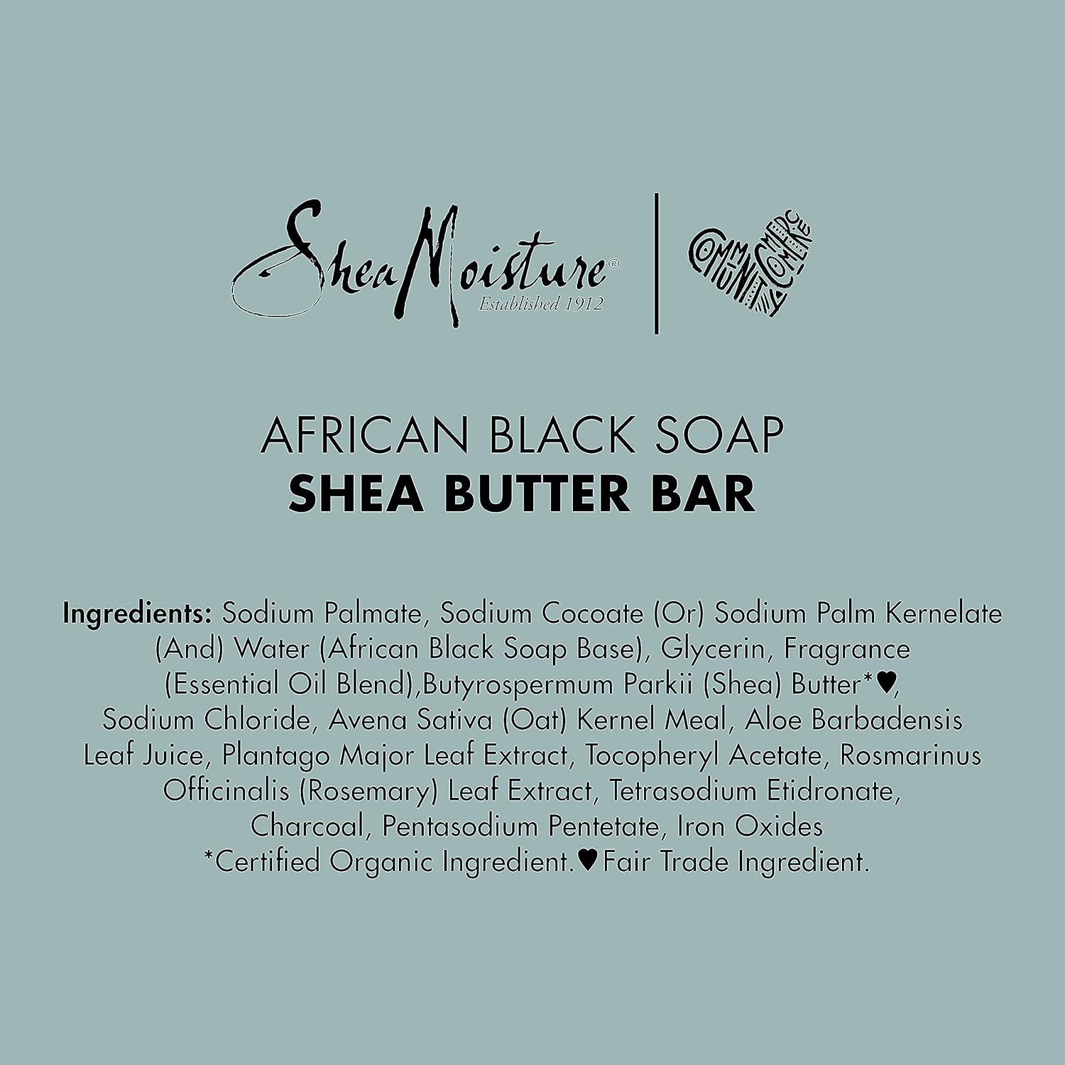 SheaMoisture Bar Soap for Troubled Skin African Black Soap Cleanser with Shea Butter 8 oz Black 8 Ounce (Pack of 1)
