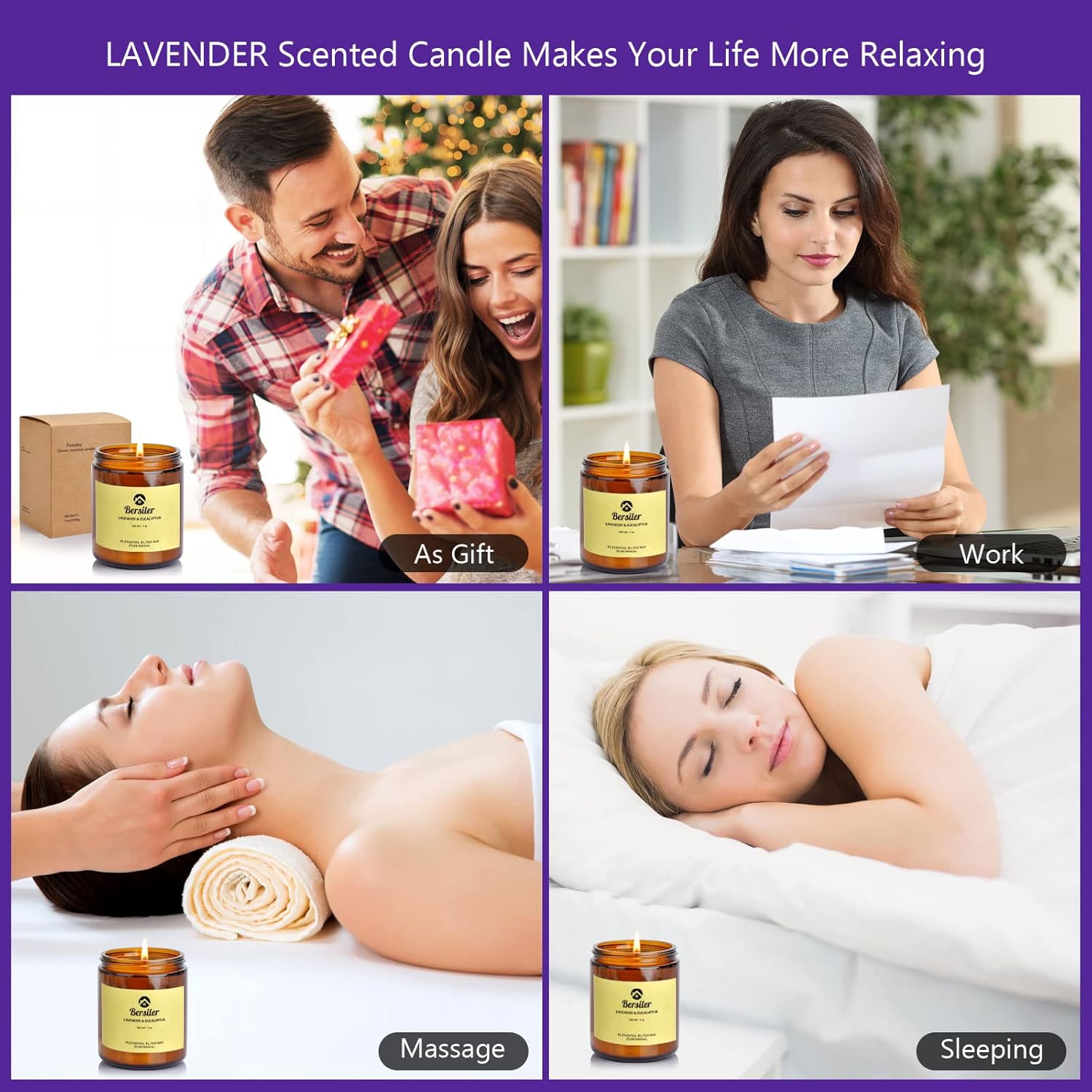 Aromatherapy Candles, Scented Candles, 7OZ Lavender Eucalyptus Candles Stress Relief and Relax for Home & Bedroom Gift for Women Birthday Christmas, Soy Wax Candle Lavender&Eucalyptus