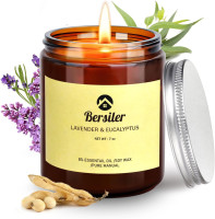 Aromatherapy Candles, Scented Candles, 7OZ Lavender Eucalyptus Candles Stress Relief and Relax for Home & Bedroom Gift for Women Birthday Christmas, Soy Wax Candle Lavender&Eucalyptus