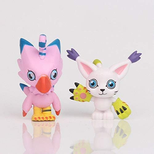 LUMAN Crazy 9 pcs Digital Monster Adventure Agumon Gabumon Mini PVC Figures Set Digimon Toys, 1.7 - 1.9 Inches