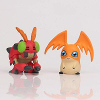 LUMAN Crazy 9 pcs Digital Monster Adventure Agumon Gabumon Mini PVC Figures Set Digimon Toys, 1.7 - 1.9 Inches
