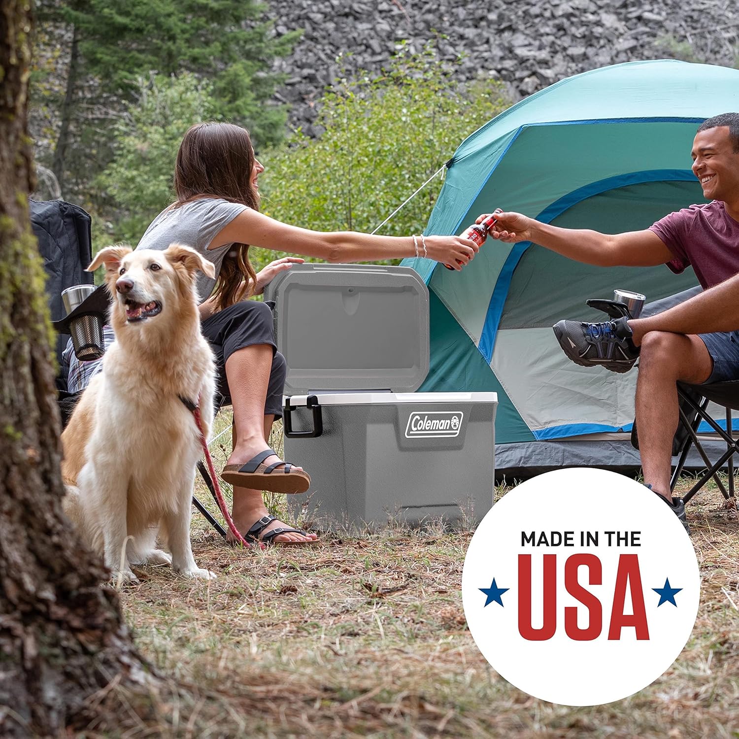 Coleman Classic Series Insulated Portable Cooler, Leak-Resistant Outdoor Hard Cooler Keeps Ice up to 5 Days, 52/70/120/150 Quart 52qt Rock Grey