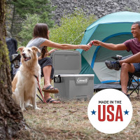 Coleman Classic Series Insulated Portable Cooler, Leak-Resistant Outdoor Hard Cooler Keeps Ice up to 5 Days, 52/70/120/150 Quart 52qt Rock Grey