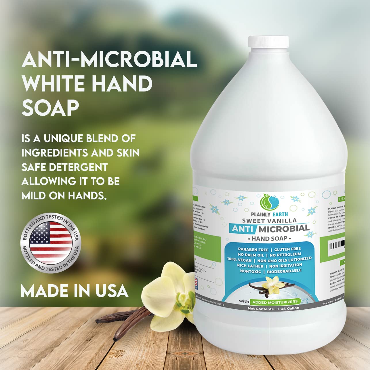 AntiMicrobial Hand Soap - Antibacterial Hand Soap Moisturizing - Liquid Hand Soap Refill Antibacterial Gallon - Moisturizing Hand Soap Antibacterial - Gentle Hand Soap - 1 US Gallon 1 Gallon (Pack of 1)