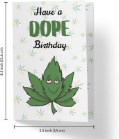 Karto Funny Marijuana Birthday Card for Men Women - Large 5.5x8.5 inch Happy Birthday Cards for Brother Sister Friend Coworker - 30th 40th 50th 60th 70th - Dope