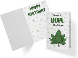 Karto Funny Marijuana Birthday Card for Men Women - Large 5.5x8.5 inch Happy Birthday Cards for Brother Sister Friend Coworker - 30th 40th 50th 60th 70th - Dope