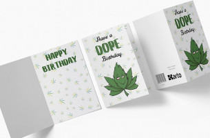 Karto Funny Marijuana Birthday Card for Men Women - Large 5.5x8.5 inch Happy Birthday Cards for Brother Sister Friend Coworker - 30th 40th 50th 60th 70th - Dope