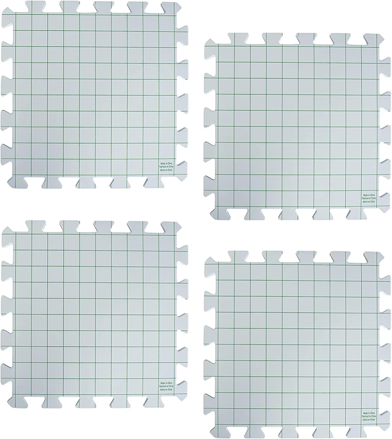 Boye Interlocking Needlepoint, Knitting, and Crochet Blocking Boards, 12'' W x 12'' L, White, 4 Pc 12