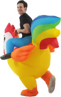 KOOY Inflatable Costume Adult, Riding Chicken Costume for Men/Women, Blow up Ride on Rooster, Funny Halloween Costumes Adult Christmas Holiday Party Suit