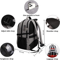 SHRRADOO Anti Theft Laptop Backpack Travel Backpacks with usb Charging Port for Women Men High School College Backpack Computer Bag Fits 17 Inch Laptop,Black Large Grey