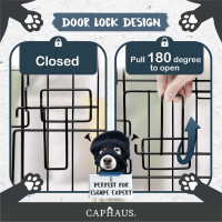 CAPHAUS Foldable Dog Crate Wire Metal Dog Kennel w/Leak-Proof Pan & Protecting Feet & Divider Panel, Single or Double Door, Small, Medium & Large Dog Crate Indoor Cage, 30” w/Single Door Black 30
