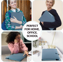 SKYDUE Expanding File Organizer with 8 Pockets, Accordion File Folders with Labels, Portable Document Paper Bill Receipt Organizer, Home College School Office Supplies, Letter Size, Blue Haze Blue