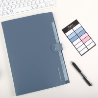 SKYDUE Expanding File Organizer with 8 Pockets, Accordion File Folders with Labels, Portable Document Paper Bill Receipt Organizer, Home College School Office Supplies, Letter Size, Blue Haze Blue