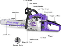 2-cycle 63CC Chainsaw Saw Gas Powered 20