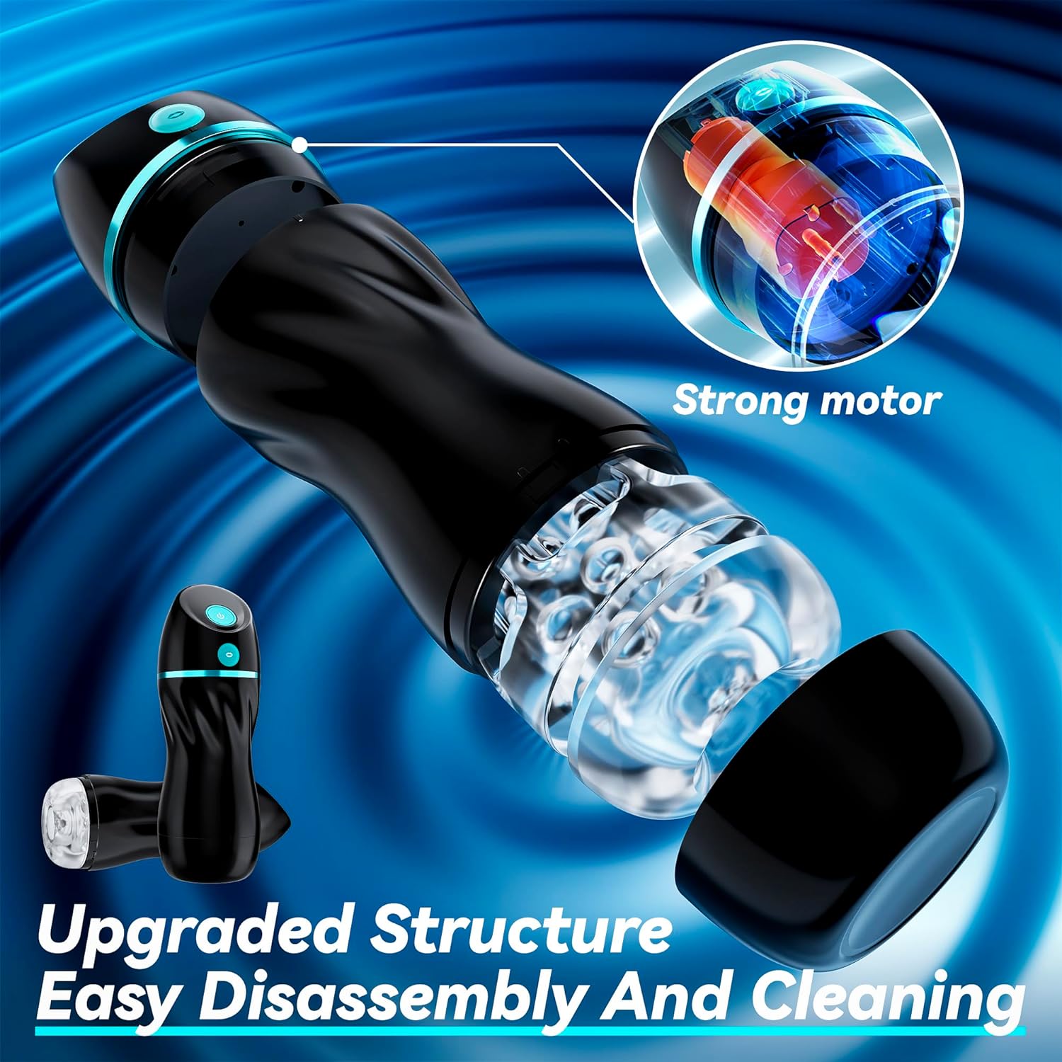 AI Interactive Sucking Male Masturbators - 7 Vibration & Suction Hands Free Pocket Pussy Male Stroker with 3D Realistic Textured, Blowjob Toy Penis Pump Adult Male Sex Toys for Men Sex Machine Black