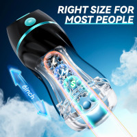 AI Interactive Sucking Male Masturbators - 7 Vibration & Suction Hands Free Pocket Pussy Male Stroker with 3D Realistic Textured, Blowjob Toy Penis Pump Adult Male Sex Toys for Men Sex Machine Black
