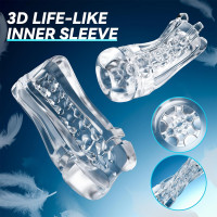 AI Interactive Sucking Male Masturbators - 7 Vibration & Suction Hands Free Pocket Pussy Male Stroker with 3D Realistic Textured, Blowjob Toy Penis Pump Adult Male Sex Toys for Men Sex Machine Black