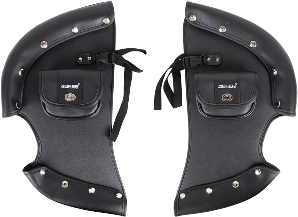 AUFER Highway Crash Bar Cover Soft Closeouts Soft Lowers Chaps Leg Warmer Bag Rain Wind Lower Deflectors Guard Cover Compatible With For 2014-2020 Indian Chief Chieftain Thunder Stroke Models