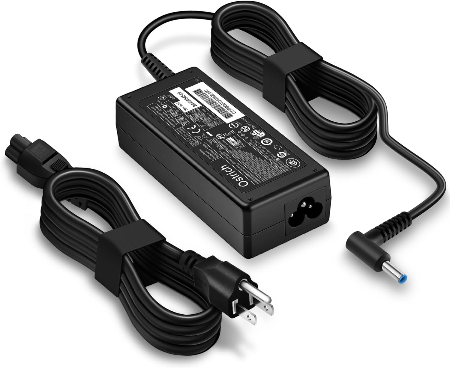 Charger Compatible with HP Laptop Computer 65W 45W Smart Blue Tip Power Adapter