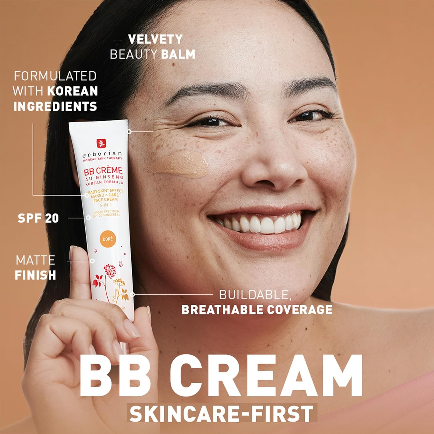 Erborian BB Cream Matte Beauty Balm SPF 20, Tone-Evening Korean Skincare Makeup Hybrid, Moisturizes & Conceals, Buildable Coverage, Natural Finish Clair (Fair/Light) 1.5 Fl Oz (Pack of 1)