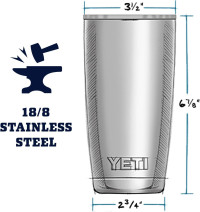 YETI Rambler 20 oz Stainless Steel Vacuum Insulated Tumbler w/MagSlider Lid Agave Teal 20 Ounces