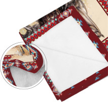 CLOHOMIN Native American Horse Animal Throw Blanket for Bed Couch Travel, Aztec Navajo Saddle Southwest Running Horses Plush Blanket Flannel Microfiber Soft Fuzzy Throw Blanket All Season fit Horse Animal Print 2XL-(55.1''x70.9'')