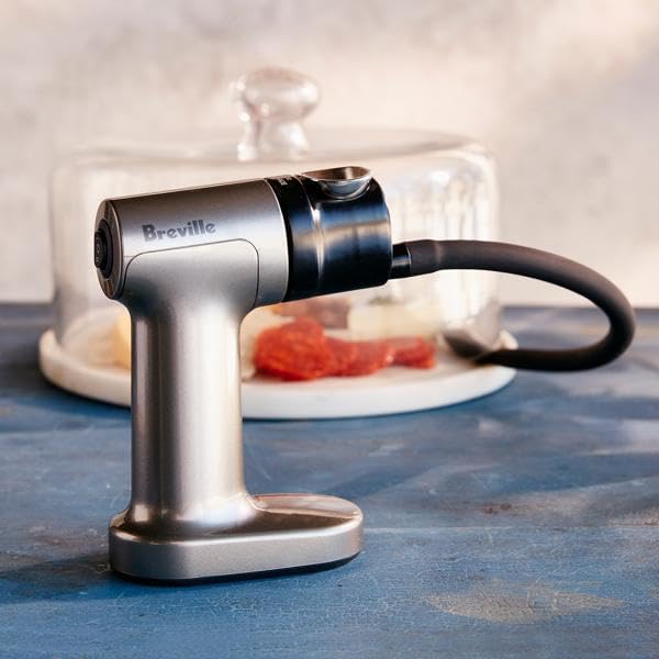 Breville BSM600SIL Smoking Gun, Handheld Food and Cocktail Smoker, Silver