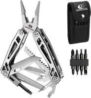 MOSSY OAK Multitool, 21-in-1 Stainless Steel Pocket Knife with Screwdriver Sleeve, Self-locking Pliers with Sheath-Perfect for Outdoor, Survival, Camping, Hiking, Simple Repair 21-in-1 Silver