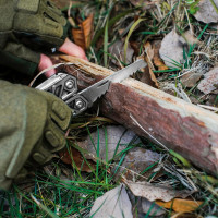 MOSSY OAK Multitool, 21-in-1 Stainless Steel Pocket Knife with Screwdriver Sleeve, Self-locking Pliers with Sheath-Perfect for Outdoor, Survival, Camping, Hiking, Simple Repair 21-in-1 Silver