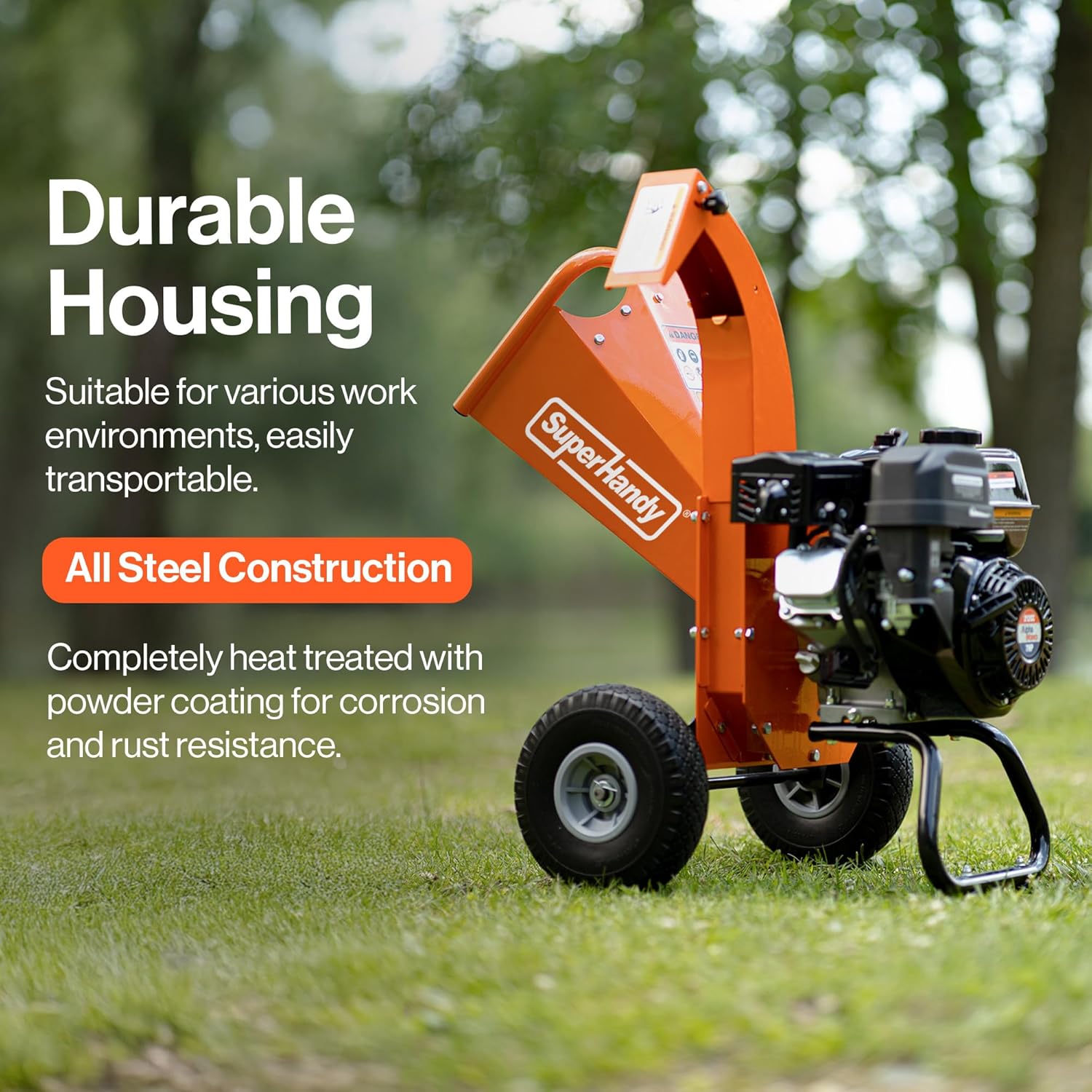 SuperHandy Mini Wood Chipper Shredder Mulcher Heavy Duty 7HP Compact Design 3