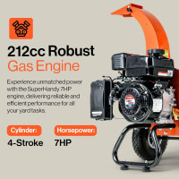 SuperHandy Mini Wood Chipper Shredder Mulcher Heavy Duty 7HP Compact Design 3