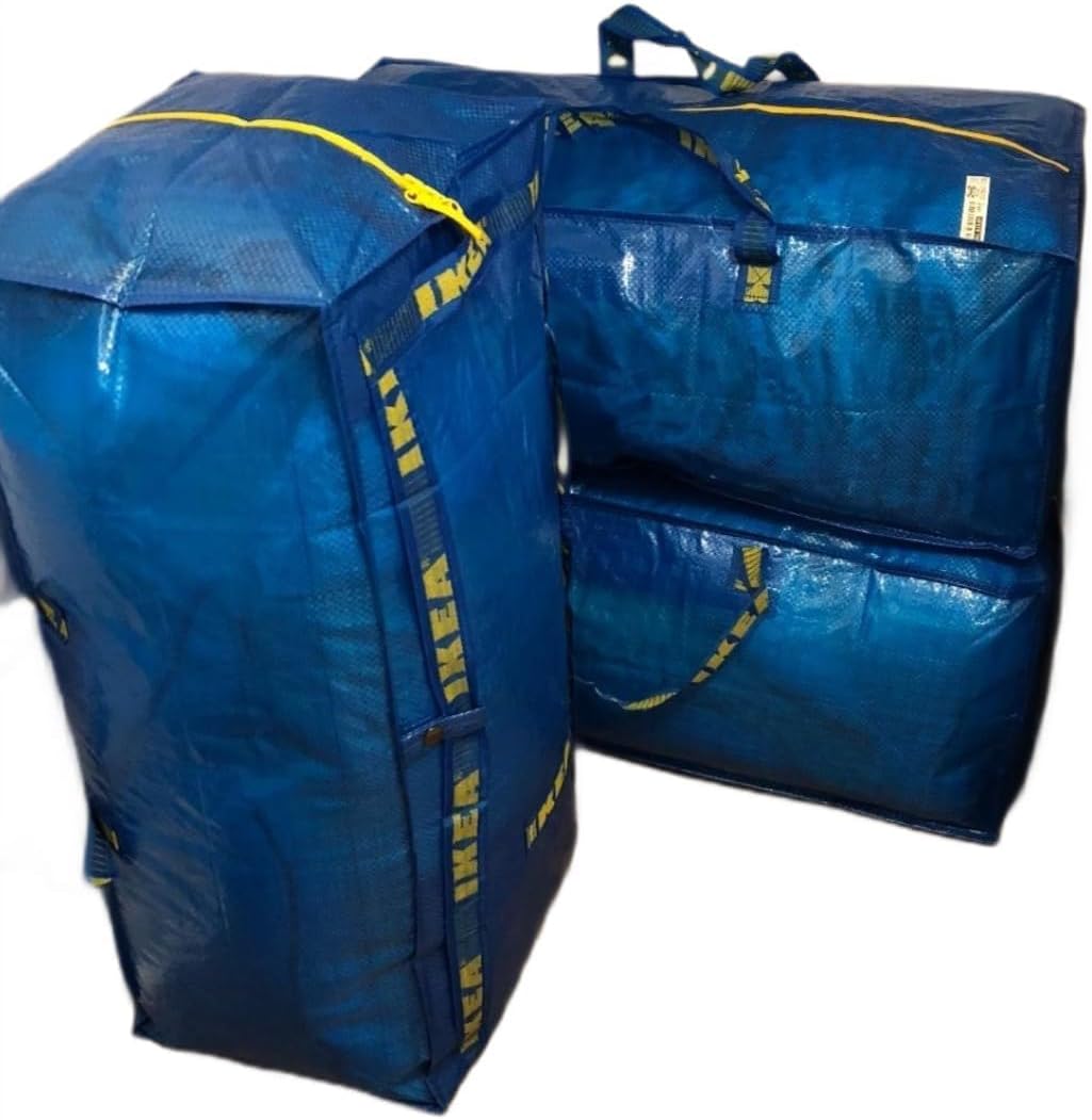 Ikea Frakta Storage Bag - Blue -- SET OF 3