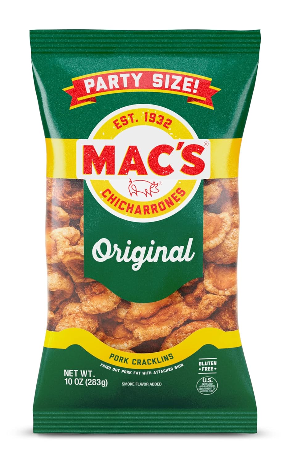 Mac's Original Cracklins Pork Rind (10 Ounce, Pack of 4) 10 Ounce (Pack of 1)