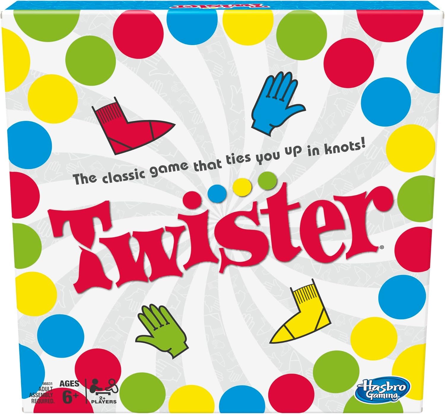 Hasbro Twister Party Classic Board Game for 2 or More Players,Indoor and Outdoor Game for Kids 6 and Up,Packaging May Vary Standard Packaging