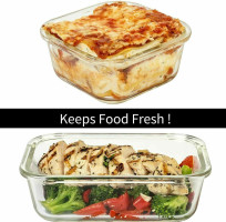 24 Pc Airtight Glass Food Storage Containers - Glass Meal Prep Containers - Freezer to Oven Safe - Steam Release Valve BPA/PVC Free - Airtight Glass Bento Boxes - Leak Proof (12 lids & 12 Containers)