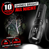 LED Flashlight High Lumens, Mini Tactical LED Flashlight 2 Pack, 5 Modes Zoomable Beam, Battery Powered (Batteries Not Included) for Camping, Hunting, Home & Emergency, Compact Small LED Flashlight 2 Pack, (Batteries Not Included)