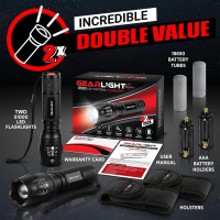 LED Flashlight High Lumens, Mini Tactical LED Flashlight 2 Pack, 5 Modes Zoomable Beam, Battery Powered (Batteries Not Included) for Camping, Hunting, Home & Emergency, Compact Small LED Flashlight 2 Pack, (Batteries Not Included)