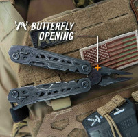 Gerber Gear Truss 17-in-1 EDC Needle Nose Pliers Multi tool - includes Pocket Knife, Screwdriver, and Bottle Opener Accessories - Gifts for Men, Fishing and Camping Gear - Black with Molle Sheath Black Molle Sheath