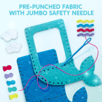 Klever Kits 7 Sewing Projects- My First Kids Sewing Kit- Easy DIY Arts and Crafts for Girls, Craft Kits, Birthday Gifts for Kids Aged 6+, Unicorn and Mermaid Pillow